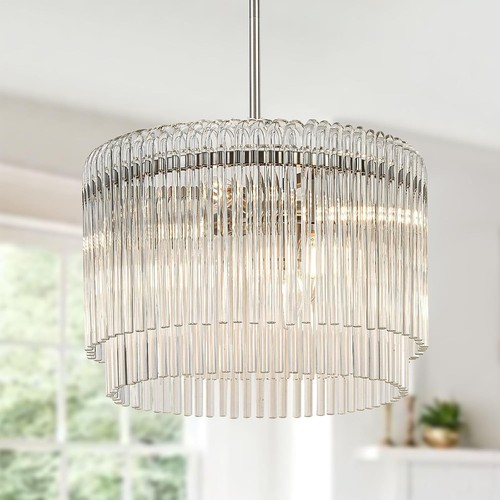 Brushed nickel crystal - 15.44",